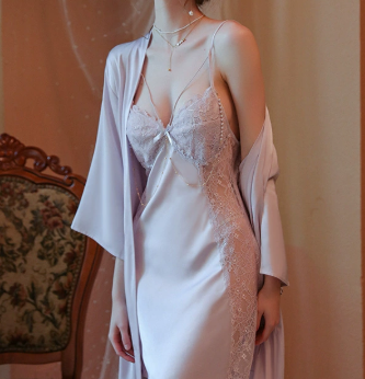 Pure Lace Long Robe Coat