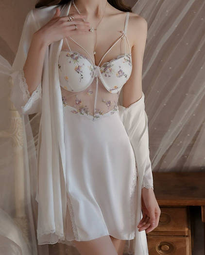 Flowering Shrubs Long Robe Coat