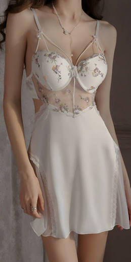 Flowering Shrubs Night Slip Dress