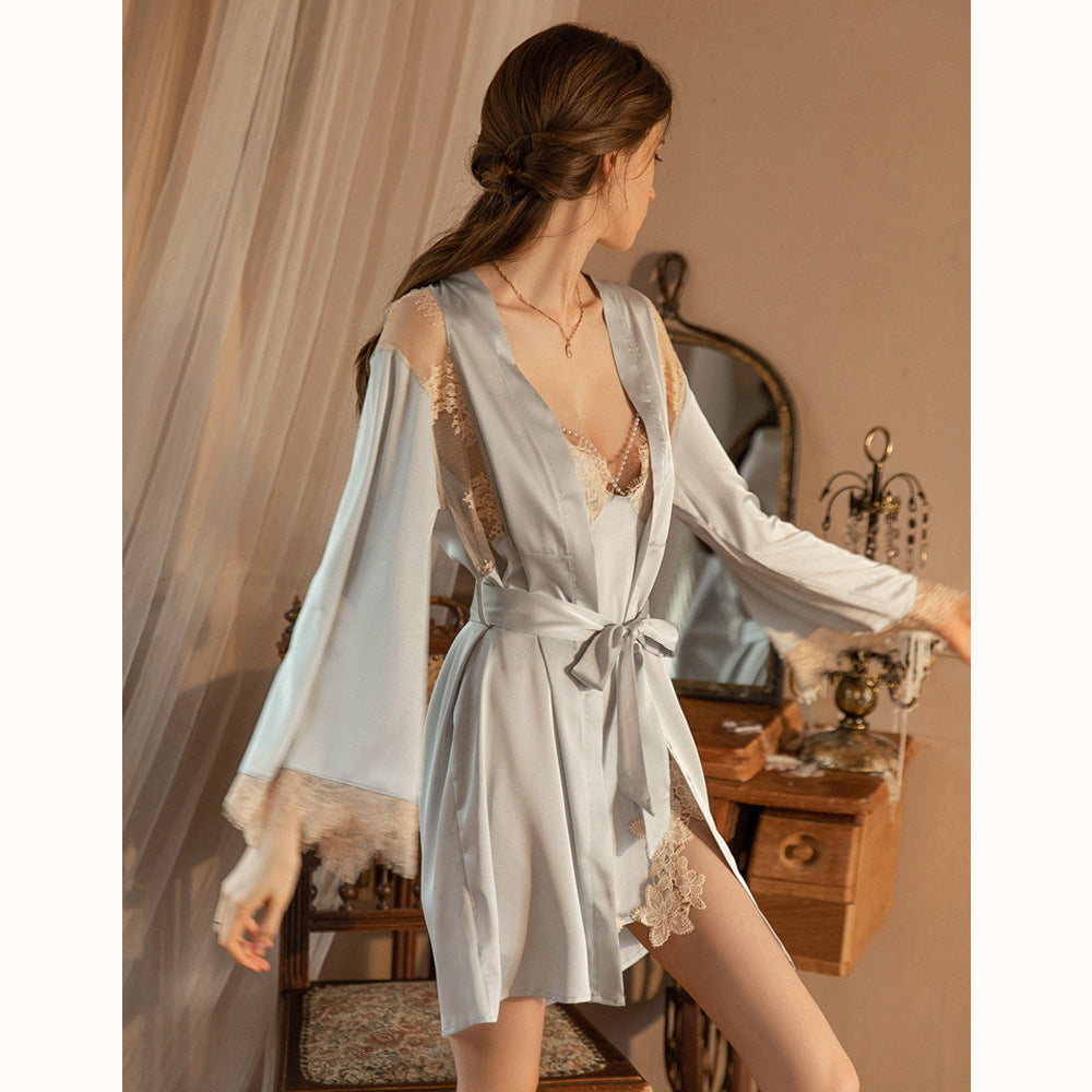 Pure desire pearl curtain sexy lace pajamas